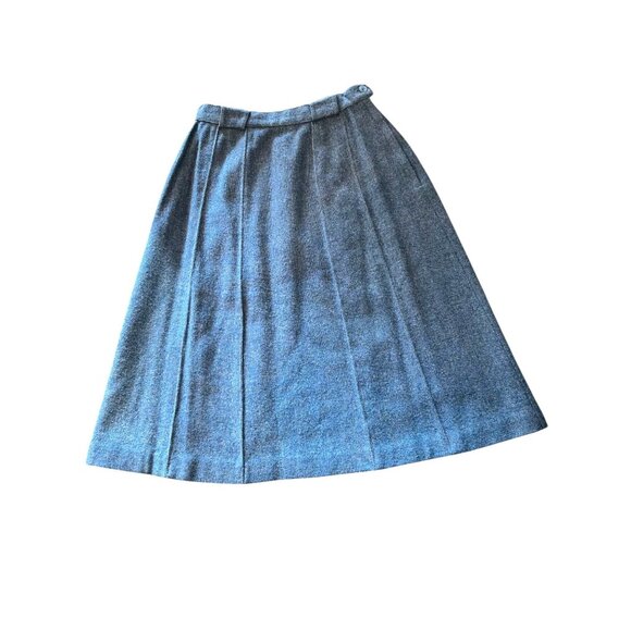 Vtg Koret Of California Wool Skirt Green Blue Teal Belt Size 9/10 Union Made - Picture 3 of 16